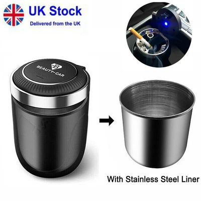 £7.99 • Buy Auto Car Ashtray Cigarette Cup Ash Holder With LED Light Lid Portable Detachable