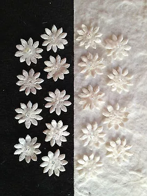 20 Tiny White Handmade Mulberry Paper Flowers Miniatures Dolls Scrapbooks Crafts • $1.49