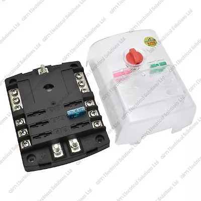 £24.99 • Buy 6 Way Blade Fuse Box / Bus Bar With Cover - Marine Kit Car Boat HGV 12V 24V 