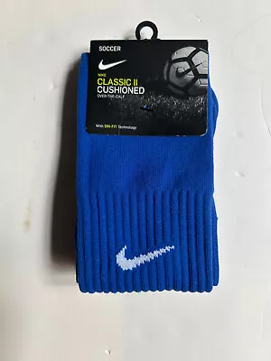 Nike Classic II Cushioned Over The Calf Dri-Fit Soccer Socks Small Royal Blue • $7