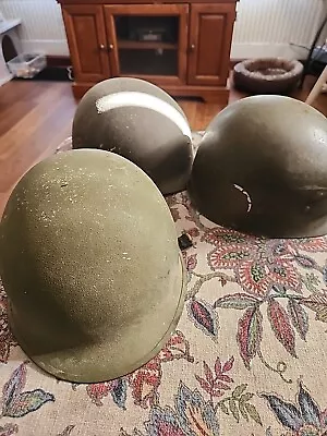 Vintage WWII US Army M-1 Green Steel Combat Helmet W/ Liner • $225