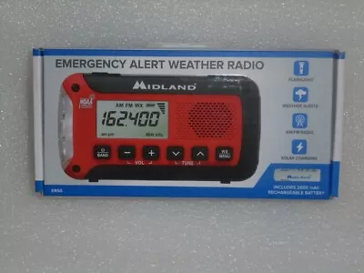 Midland Emergency Alert Weather Radio Battery Crankusb Er50! New! Ships Free! • $31.88