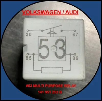 VW Volkswagen Audi Porsche 141951253B #53 Multipurpose Relay / 141 951 253B • $9.95