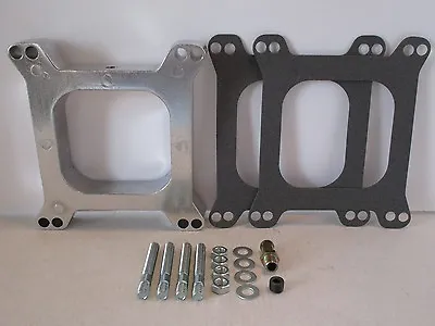 1  Open  Aluminum  Carburetor Spacer With 3/8  Vacuum Tube Edelbrock Carter#2103 • $28.99