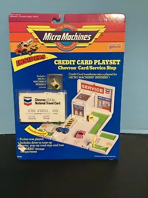 Vintage 1990 Galoob Micro Machines Credit Card Playset Chevron Card/Service Stop • $51.95