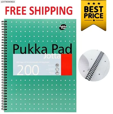 A4 Pukka Pad Ruled Lined Spiral Wirebound 200 Page Notebook  80gsm Quality • £5.99