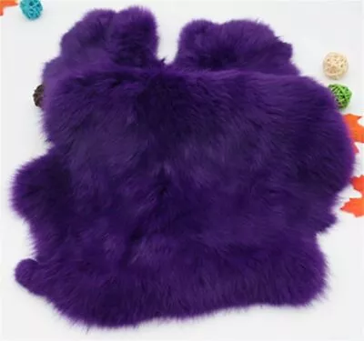 Real Rabbit Skin Pelt Hide Fur Craft Tanned High Quality Bunny Skins Purple Dyed • $8.54