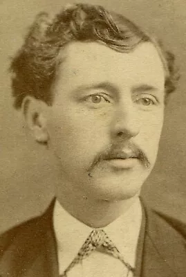 Man W/wavy Hair And Mustache. Cdv. Petersburg Va.  • $19.98