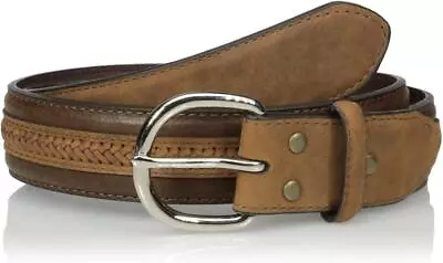 Nocona Western Mens Belt Leather Laced Braided Brown • $49