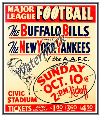 1940's AAFC Ad Advertisement Buffalo Bills Vs New York Yankees 8 X 10 Photo Pic • $5.59