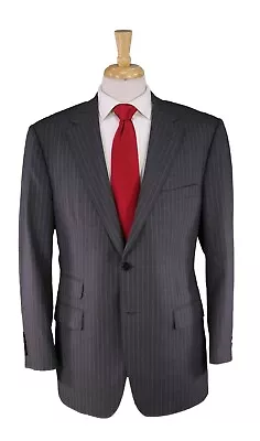 Samuelsohn Recent Gray Striped Super 130's Wool 2-Btn Suit 43R 42R • $149