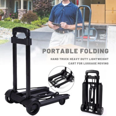 £15.88 • Buy Folding Aluminium Cart Hand Truck Dolly Push Collapsible Trolley Luggage Wheels