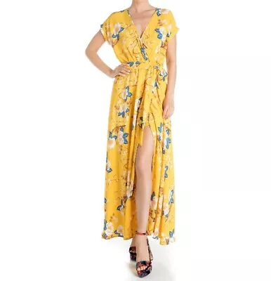 NWT Meghan LA Jasmine Gold Lotus Long Maxi Dress - Medium  • $110