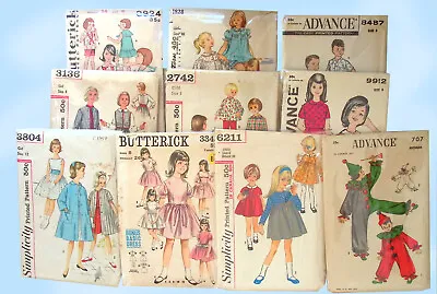$19.95 • Buy Lot Of 10 Vintage SEWING PATTERNS 1940s 50s 60s Simplicity  KIds Lot #KA4