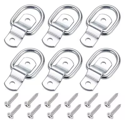 CZC AUTO 6 Pack D Ring Tie Down Anchors 1/4  Heavy Duty Iron Trailer Tie Down... • $11.72