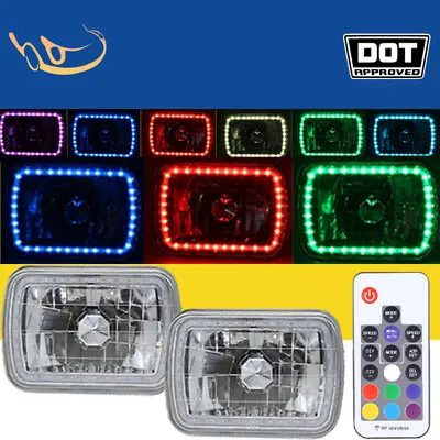 For Toyota Pickup Tacoma 7X6 Inch 7  RGB Multi Color LED SMD Halo Headlight Pair • $62.09