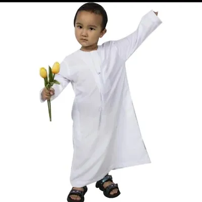 Thobe/Jubha For Kids SAUDI Thobe Jubba Mens Ramadan Eid Umrah Hajj Islamic Gift • £10.99