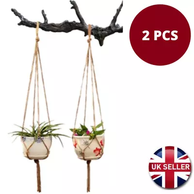 Macrame Plant Hanger Garden Indoor Hanging Planter Basket Rope Pot Holder Decor • £5.48