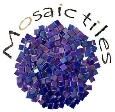 1.1lb Bulk Single Iridescent Color Mosaic Tiles For Crafts Glass WJ20-19 • $29.96