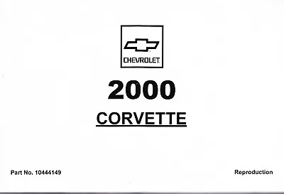 2000 Chevrolet Corvette & Convertible C5 Owner's Owners Owner Manual Guide • $72.95