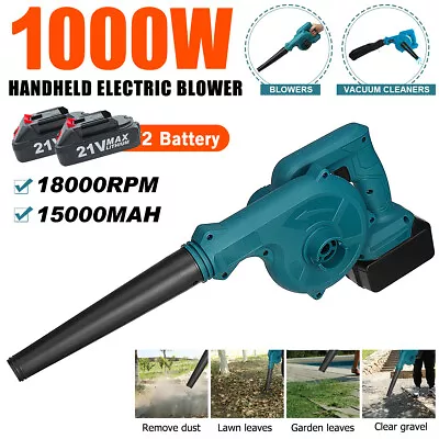 2in1 Cordless Electric Leaf Blower Home Car Dust Remove Vacuum Cleaner 2 Battery • $62.69