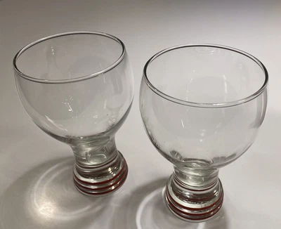$24.95 • Buy Homer Laughlin Fiestaware Goblet Glassware Red Banded Base 16 Oz Set Of 2