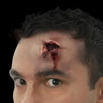 Woochie Latex Prosthetic - .38 Exit - Bullet Hole Wound Scar Gun Shot Head • £8.99
