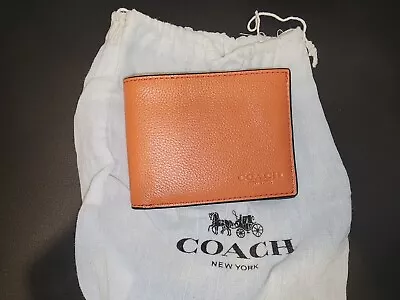 NWT Coach Leather Slim Billfold Wallet With Coach Logo NWT • $79.99