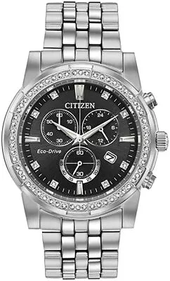 Citizen Eco-Drive Men's Chronograph Silver Bracelet Watch 42mm  AT2450-58E • $161.99