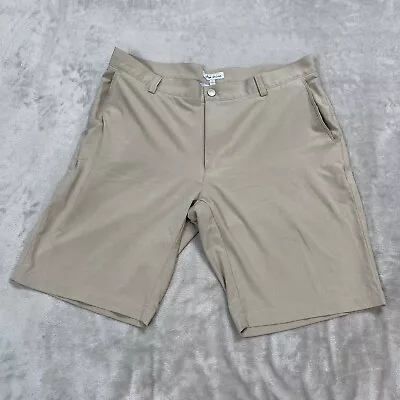 Peter Millar Shorts Mens 34 Beige Khaki Crown Comfort Golf Performance Stretch • $24.88