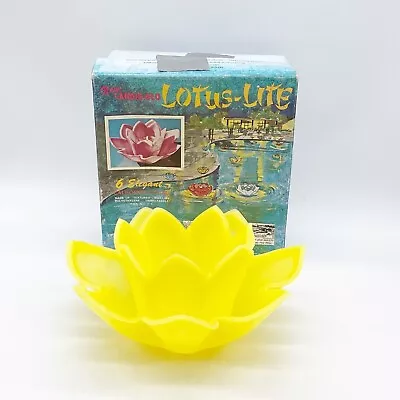 Vintage Lotus Lite Yellow Floating Pool Candle-Glo California Colors Mid Century • $14.25