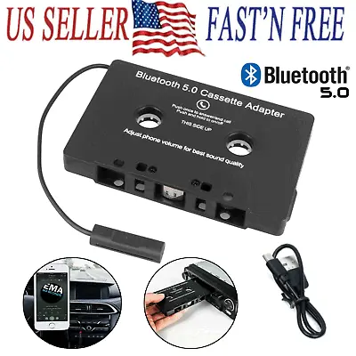 1 Bluetooth In Car Audio Tape Cassette Adapter Converter FOR IPhone Android MP3 • $16.99