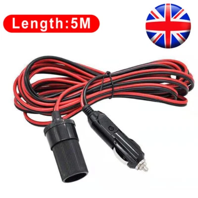 £4.99 • Buy New 5M Car Cigarette Lighter 12V Extension Cable Adapter Socket Charger Lead UK