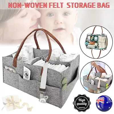 Diaper Caddy Nursery Storage Baby Organizer Basket Nappy Bin Infant Wipes Bag AU • $14.96