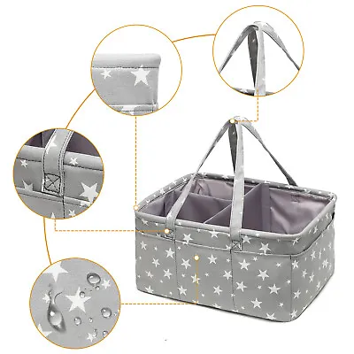 £13.39 • Buy Large Baby Diaper Caddy Organizer Multi Functional Nappy Storage Nursery Basket