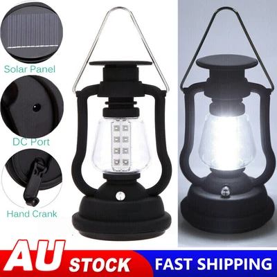 $16.89 • Buy LED Solar Camping Light Lantern Outdoor Tent Lamp USB Rechargeable Hand Crank