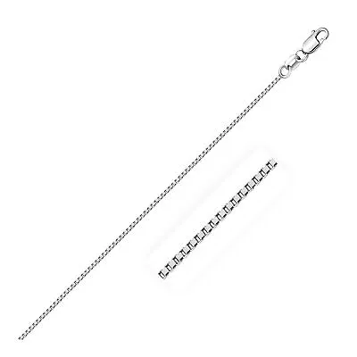 14k Solid White Gold Classic Box Chain 0.8mm Width 16 -30  Inch Length Necklace • $352.27
