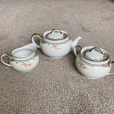 £16 • Buy Noritake Oxford Teapot Milk Jug Sugar Bowl Gold Tea Set Dinner Service