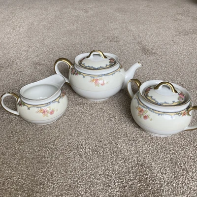 £16 • Buy Noritake Oxford Teapot Milk Jug Sugar Bowl Gold Tea Set Dinner Service