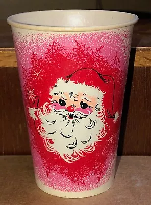 Vintage Party Cup Santa Claus 1960s Original Waxed Unused Christmas Holiday • $8.22