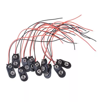 9V Battery Clip Connector I-Type With Lead Wire Pack Of 10 For LED Strip Parts • $16.25