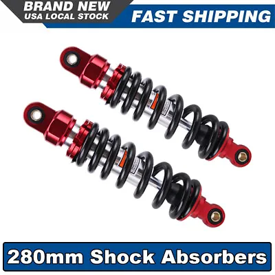 Pair 11'' 280mm Motorcycle Rear Air Shock Absorber Suspension For Honda Yamaha • $87.42