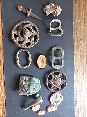 Metal Detecting And Field Finds Job Lot Roman Brooch Lead Seal Buckles Etc • $13.11