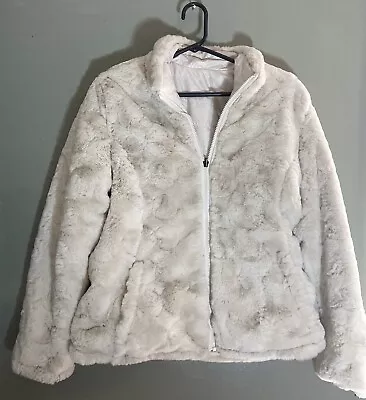 Nicole Miller Reversible Jacket Coat Col. Creme Soft Faux-Fur Womens:Medium • $26