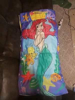 Vtg Disney's The Little Mermaid Ariel Kids Sleeping Bag 90s Nice Condition  • $33