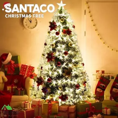 Santaco Christmas Tree 2.1M 7Ft Xmas Decorations Fibre Optic Multicolour Lights • $157.50