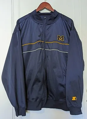 Vintage Starter Michigan Wolverines Full Zip Track Jacket Men's XL 80s 90s • $33.99