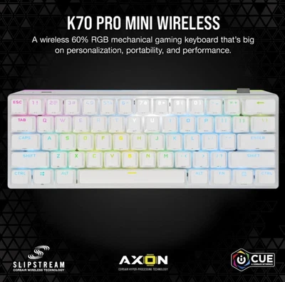 $406.95 • Buy CORSAIR K70 PRO MINI WIRELESS RGB 60% Mechanical Gaming Keyboard, Backlit RGB LE