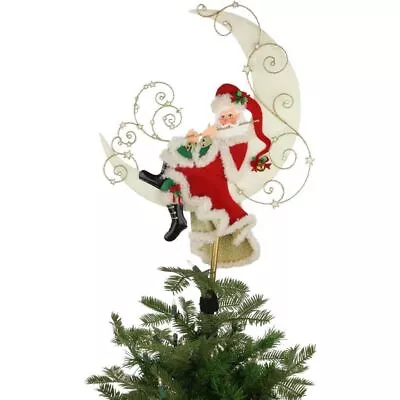 Mark Roberts 2022 Santa On Moon Tree Topper 18.5 Inches • $148.95