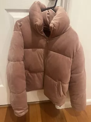 Decjuba D-luxe Pink Velvet Puffer Jacket Small • $30